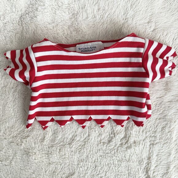 Build A Bear Workshop Vintage Red Striped Pirate Shirt Clothes Accessory - Picture 1 of 3